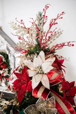 42” Jeweled Bead Branch Spray - Red