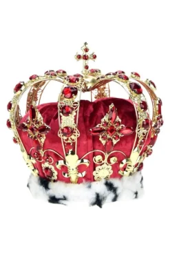 8.5" Jeweled King Crown, Red - Mark Roberts