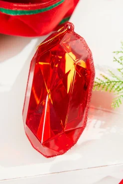 4"-5" Jewel Ornament - Red