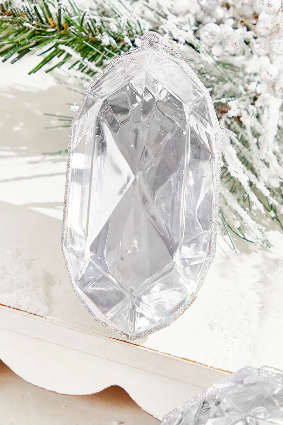 4"-5" Jewel Ornament - Silver