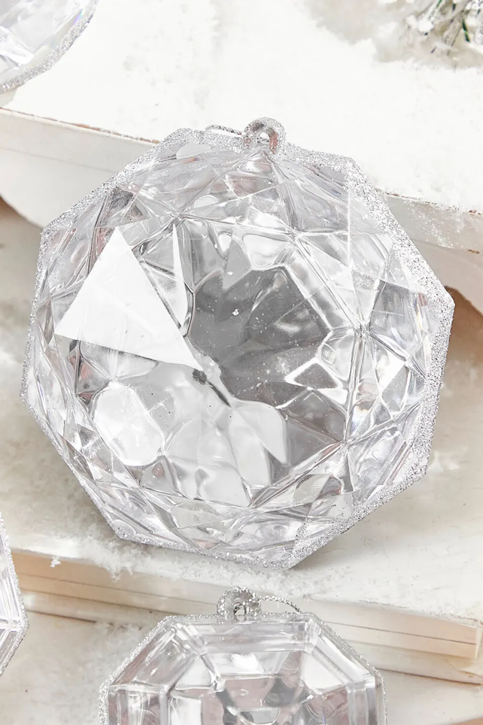 4"-5" Jewel Ornament - Silver