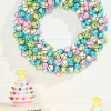 12" Jingle Bell Wreath with Ribbon - Pastel