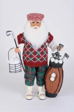 16" Karen Didion Golf Santa with Basket