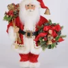 17" Karen Didion Lighted Berry Wreath Santa