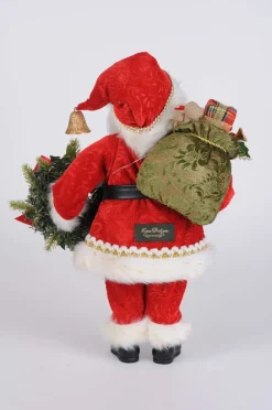 17" Karen Didion Lighted Berry Wreath Santa