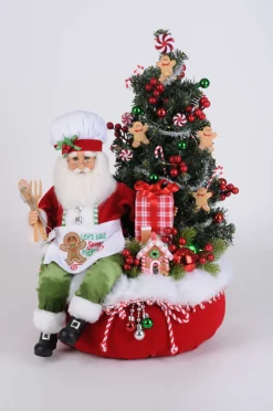 Karen Didion Lighted Gingerbread Santa Bag
