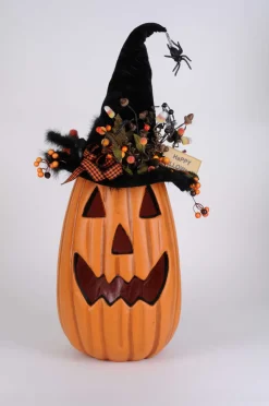 31" Karen Didion Lighted Tall Fiber Optic Pumpkin