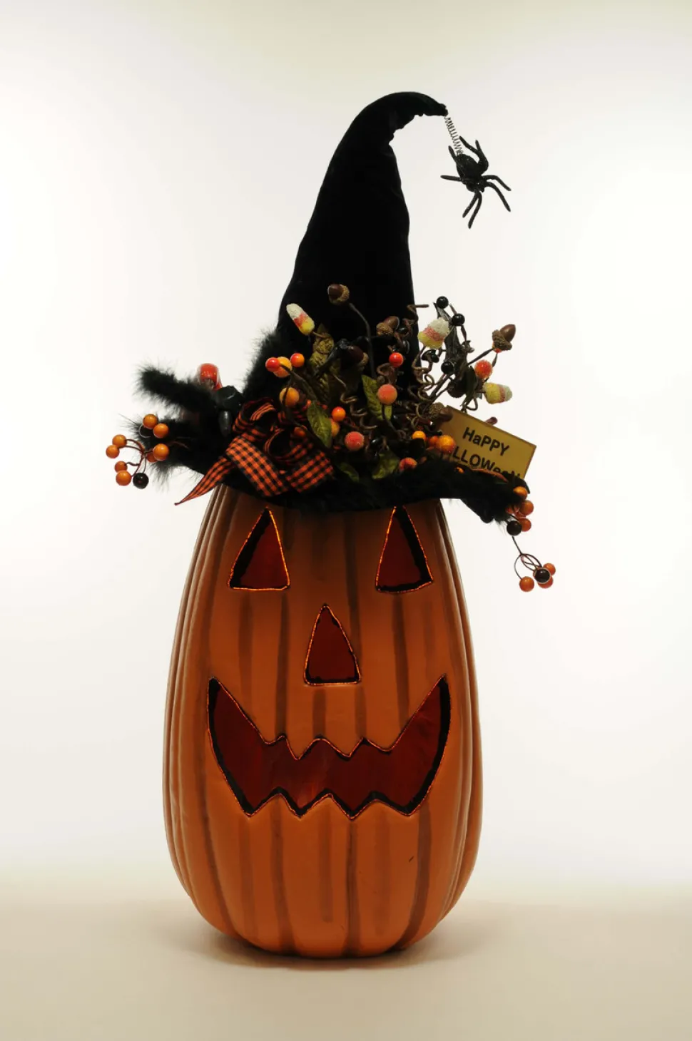 31" Karen Didion Lighted Tall Fiber Optic Pumpkin