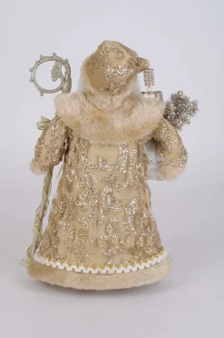 17" Karen Didion Lighted Touch of Gold Santa