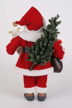 17" Karen Didion Lighted Vintage Toy Bag Santa