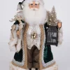 17" Karen Didion Lighted Woodland Emerald Santa