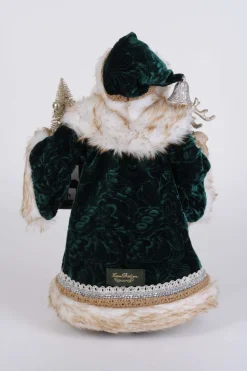 17" Karen Didion Lighted Woodland Emerald Santa