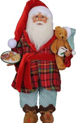 17" Karen Didion Milk & Cookies Santa