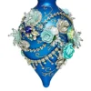 9" Kings Jewel Fancy Finial Ornament, Blue - Mark Roberts