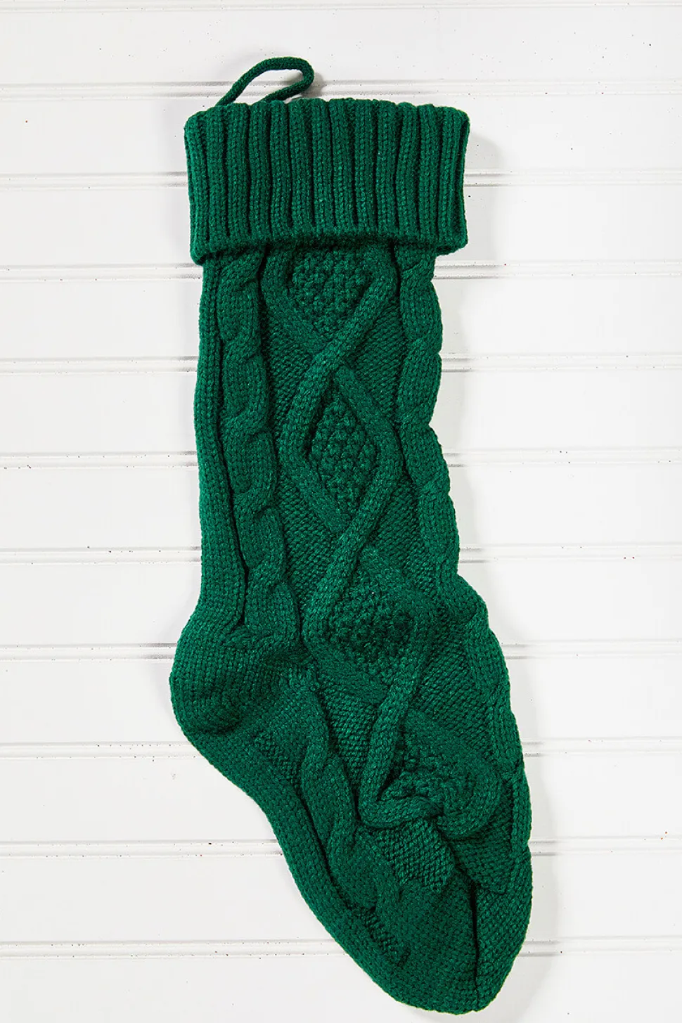 Knitted Christmas Stockings - Green