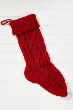 Knitted Christmas Stockings - Red
