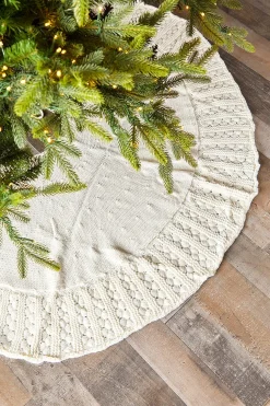 50" Knitted Tree Skirt - Ivory