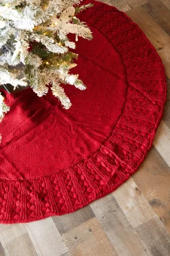 Knitted Tree Skirt - Red