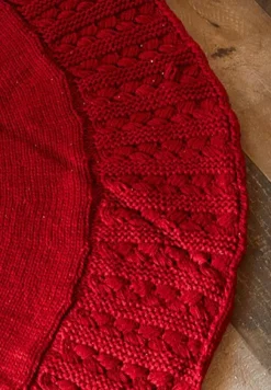 Knitted Tree Skirt - Red