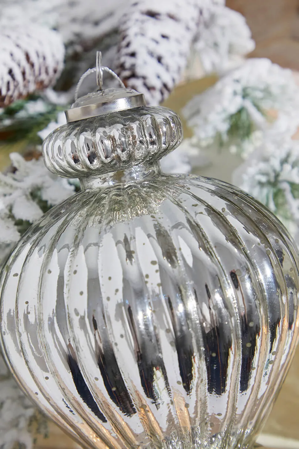 12" Lantern Antique Mercury Glass Ornament