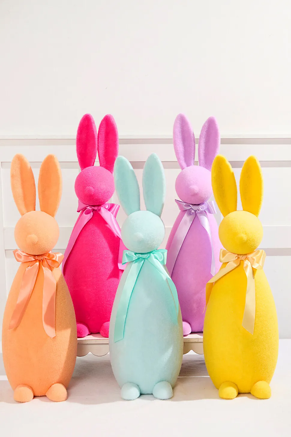 26" Large Flocked Easter Bunnies