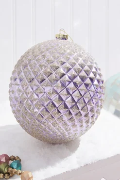 6" Lavender Gold Ball Ornament