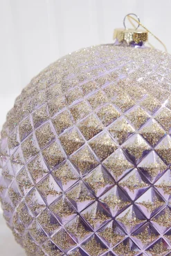 6" Lavender Gold Ball Ornament