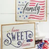 15.75"L B/O Lighted Wood Americana Wall Sign