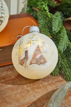 4” LED Glass Cabin Ornament