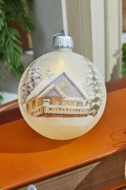4” LED Glass Cabin Ornament