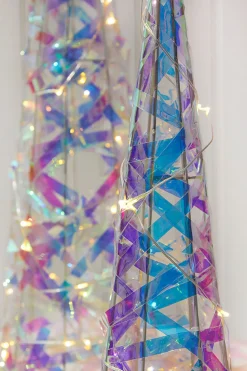 LED Iridescent Trees (Battery Operated) - Set of 2