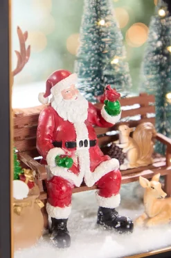 17.5" LED Lantern with Santa and Animals