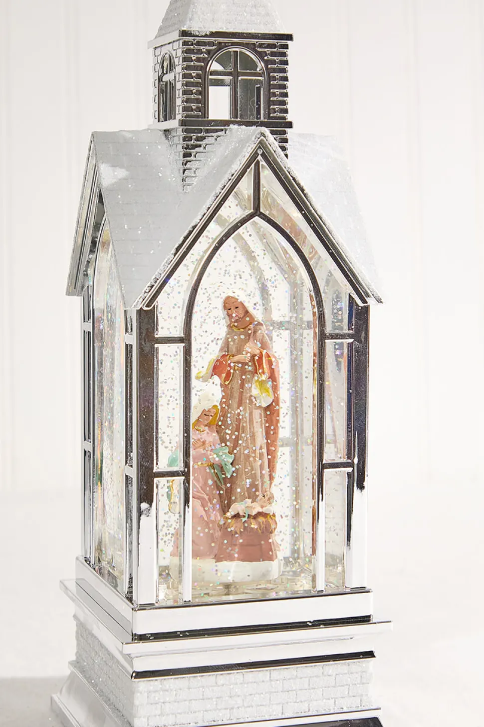 12" LED Nativity in Church Waterglobe