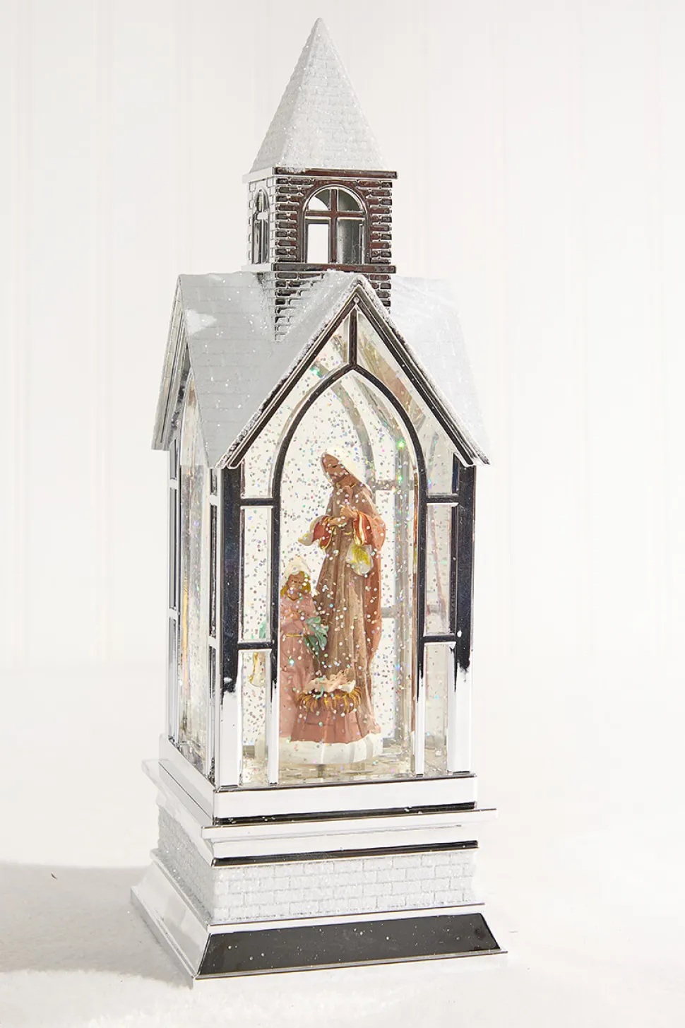 12" LED Nativity in Church Waterglobe