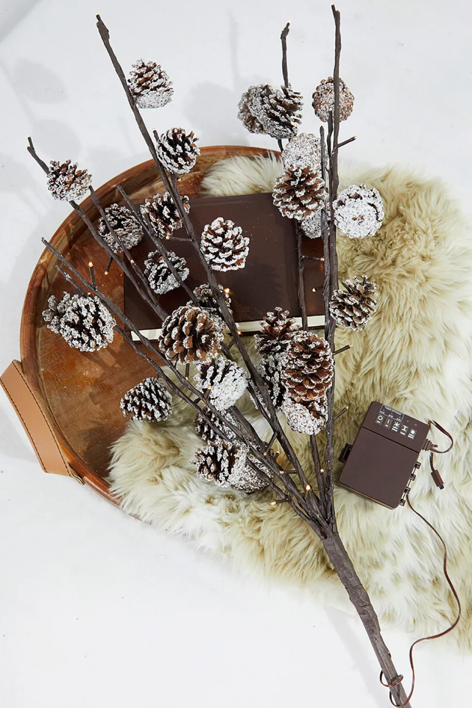 36" LED Pinecone Branch