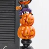 21" LED Resin Pumpkin and Cat Stack