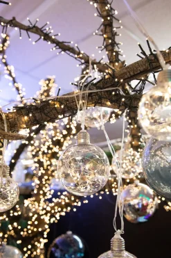 LED String Lights with Clear Balls - 6" Orbs
