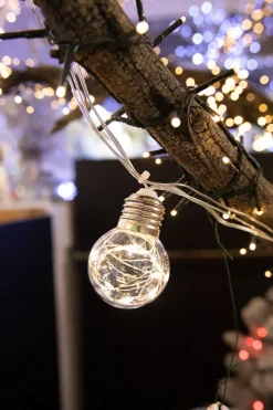 LED String Lights with Clear Balls - 2” Orbs