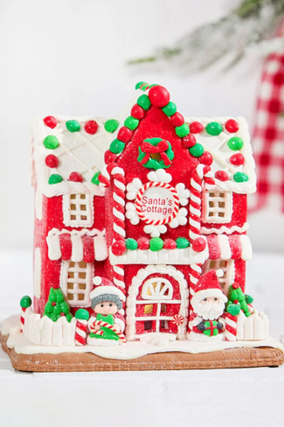 9" Lighted Clay Dough Holiday Gingerbread House