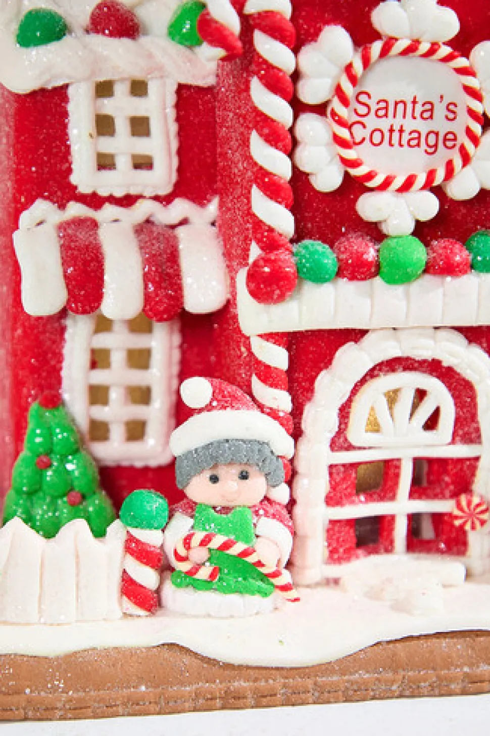 9" Lighted Clay Dough Holiday Gingerbread House