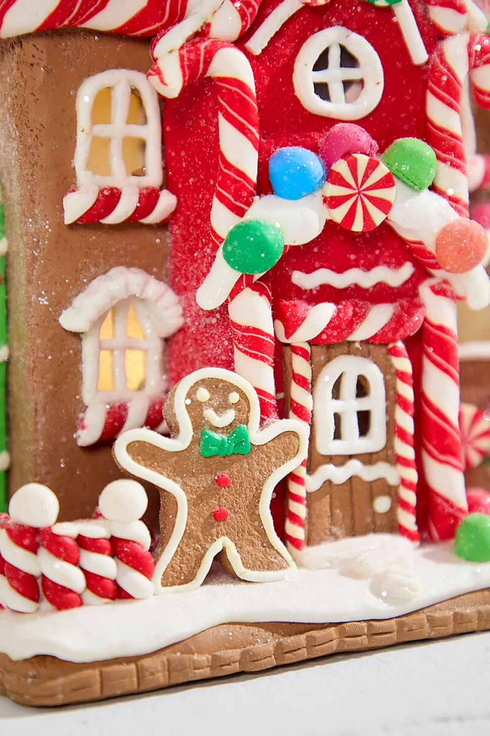 9" Lighted Clay Dough Holiday Gingerbread House