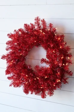 20” Lighted Red Wreath