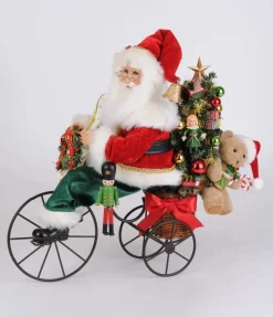 Lighted Santa Biking Through Christmas
