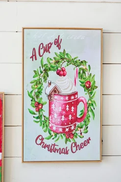 19.6" Lighted Wood Holiday Design Wall Sign