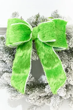12" Lime Green Furry Storyville Bow