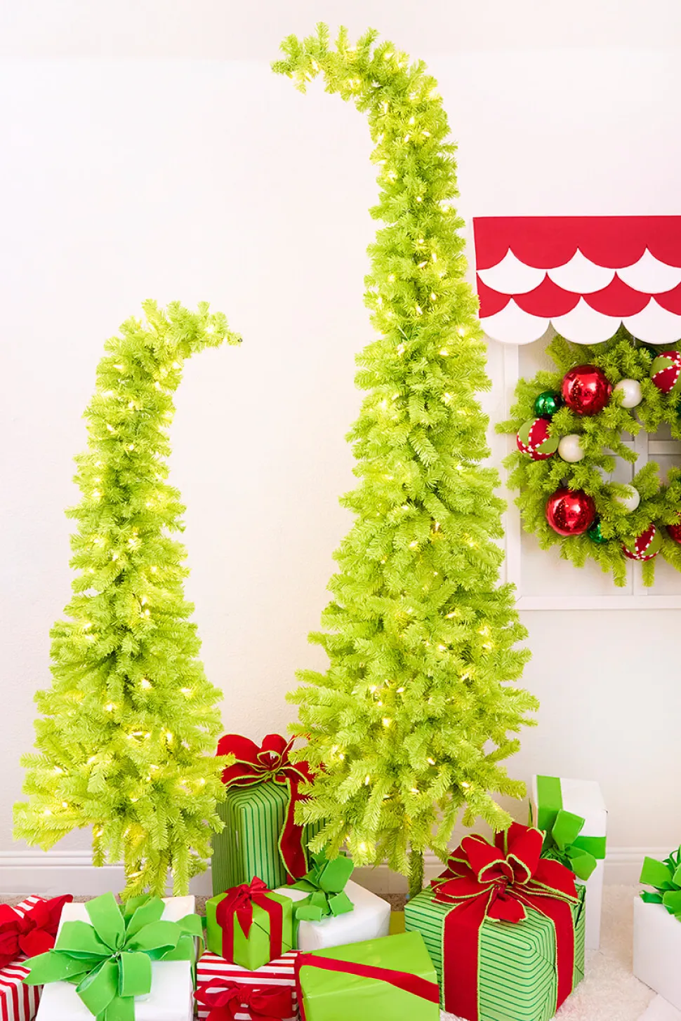 7' Lime Green Whimsical Tree with LED Lights
