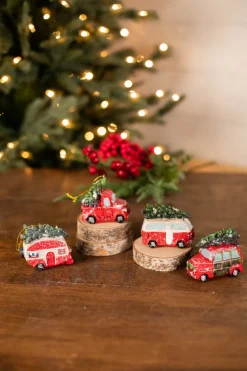 3.7” L Resin Holiday Vehicle with Tree Ornament
