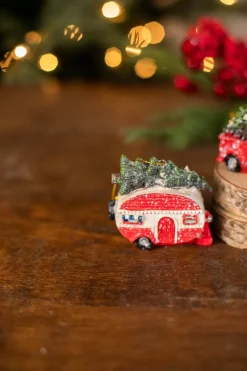3.7” L Resin Holiday Vehicle with Tree Ornament
