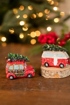 3.7” L Resin Holiday Vehicle with Tree Ornament