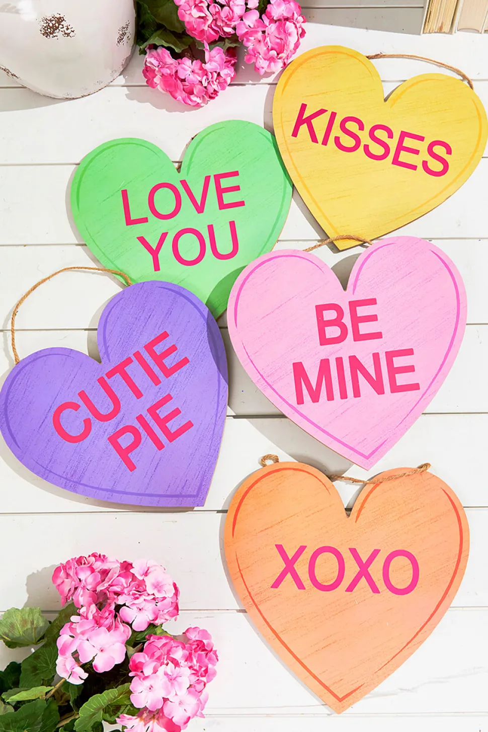 12"L x 11.5"H Candy Hearts Sign
